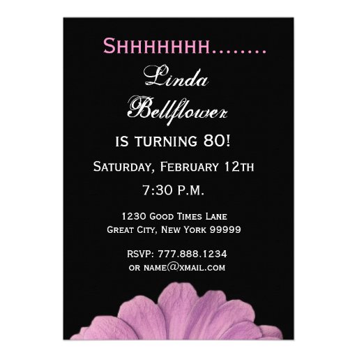 SURPRISE 80th Birthday Template Pink Daisy Invite
