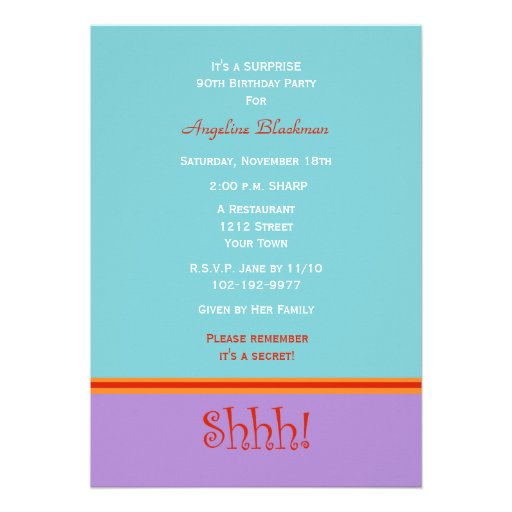 Surprise 90th Birthday Party Invitation
