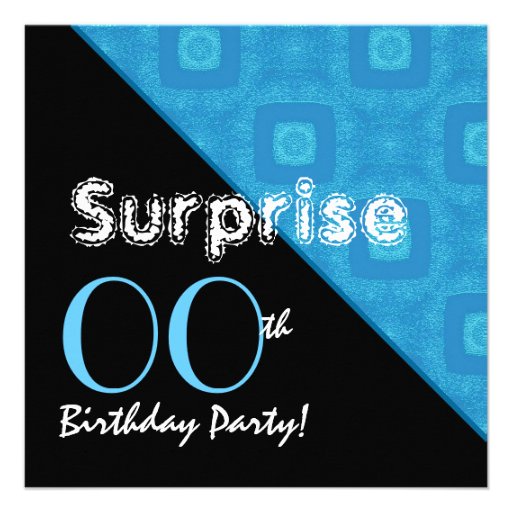 SURPRISE Any Year Birthday Blue Diamonds G30 Personalized Invites