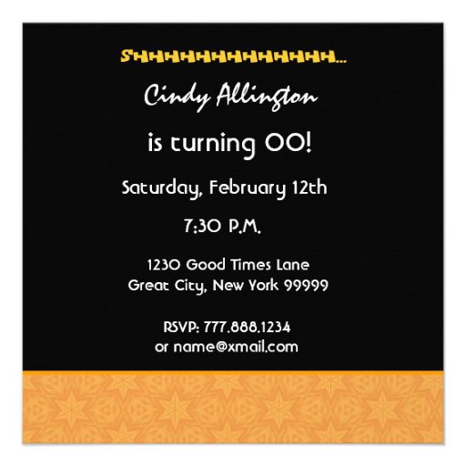 SURPRISE Any Year Birthday Gold Stars G31 Custom Invite