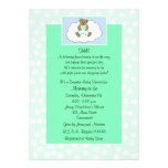 Surprise Baby Shower Invitation - Teddy on Green