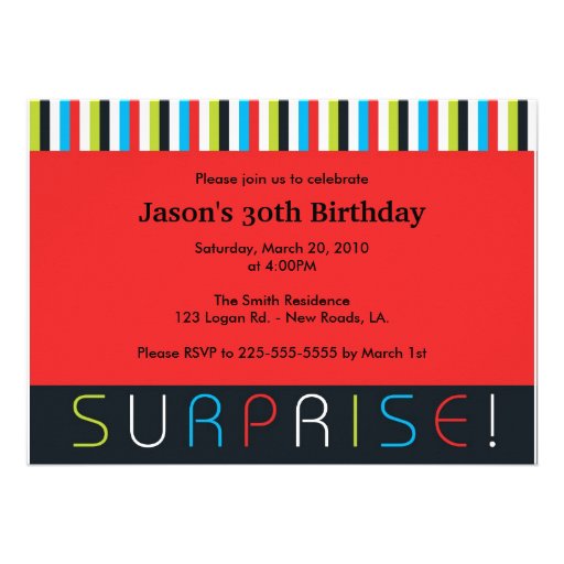 Surprise Birthday Custom Invitations