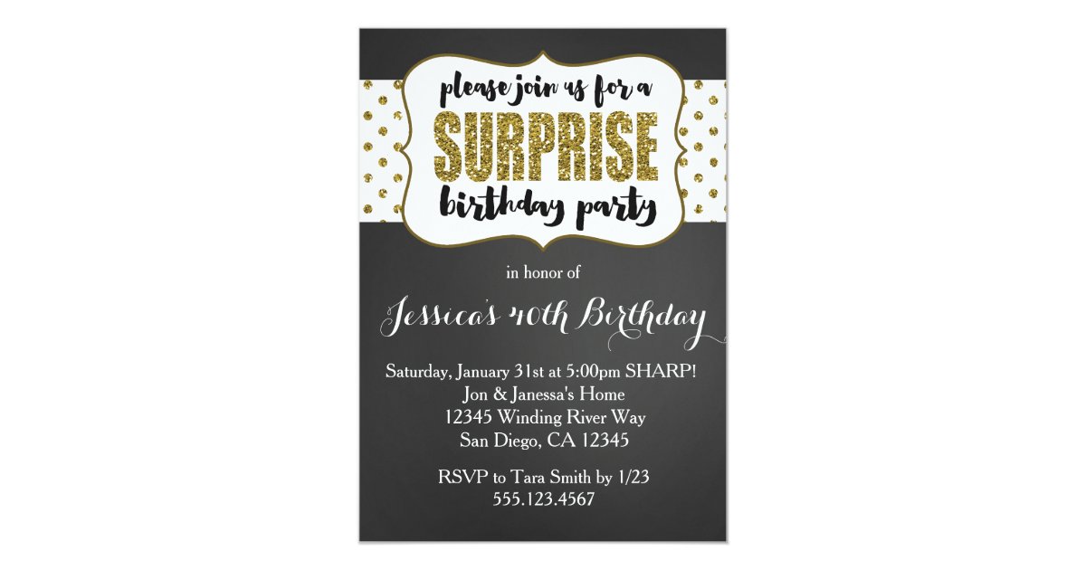 Surprise Birthday Invitation | Zazzle