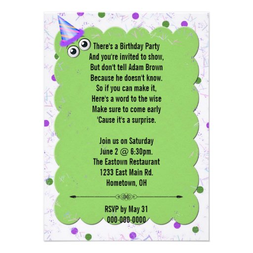 Surprise  Birthday Party behind door Custom Invitation