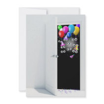 Surprise Birthday Party Invitation with balloons.