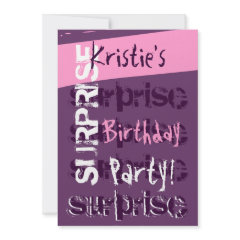 SURPRISE Birthday Party Purple and Pink Template