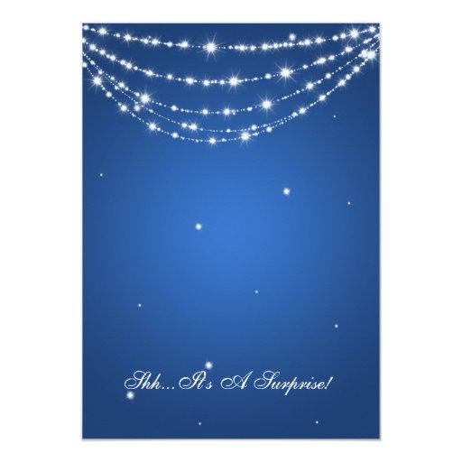 Surprise Birthday Party Sparkling Chain Blue Custom Announcements
