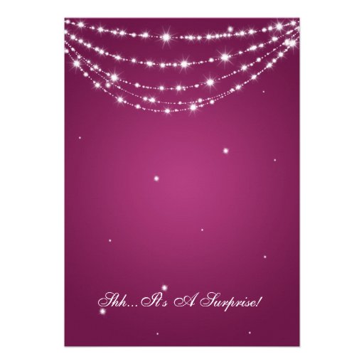 Surprise Birthday Party Sparkling Chain Pink Custom Invitation