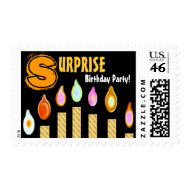 SURPRISE Birthday Party Stamp - GOLD Candles stamp