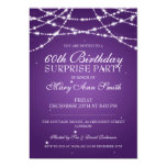 Surprise Birthday Party String of Stars Purple Custom Announcements