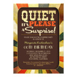 surprise birthday party vintage typography invites