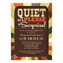 surprise birthday party vintage typography invites