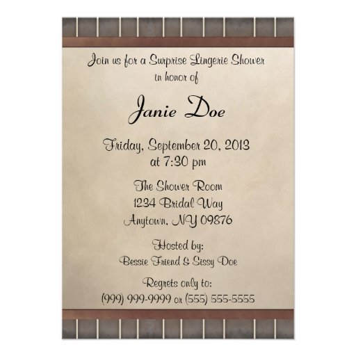 Surprise Bridal (Lingerie) Shower Invitation