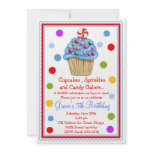 Surprise  Candy Cupcake Birthday Invitation
