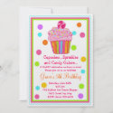 Surprise Candy Cupcake Birthday Invitation invitation