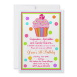 Surprise  Candy Cupcake Birthday Invitation