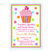 Surprise  Candy Cupcake Birthday Invitation invitations