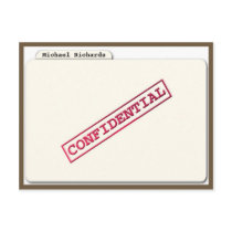 Surprise Confidential folder Invitation postcards