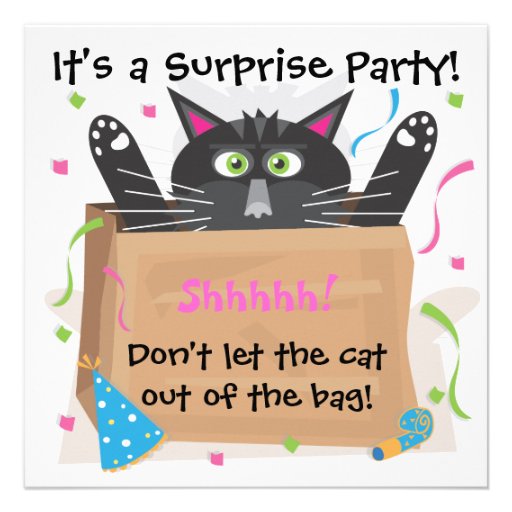 Surprise party birthday invitations