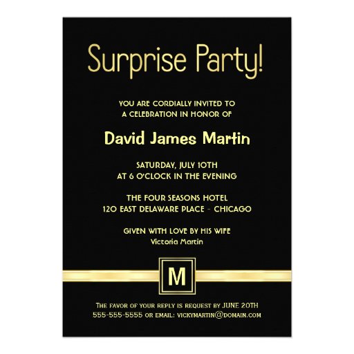 Surprise Party Invitations - Ssshhh You're Invited