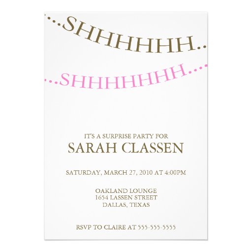 Surprise Party Personalized Invites
