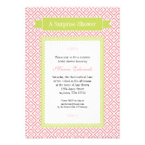 Surprise Shower invitation - Pink and Green invitations