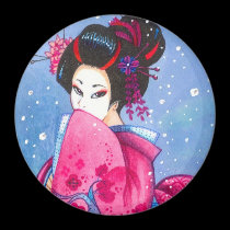 Surprise Snow 3" Magnet, Maiko Geisha Art