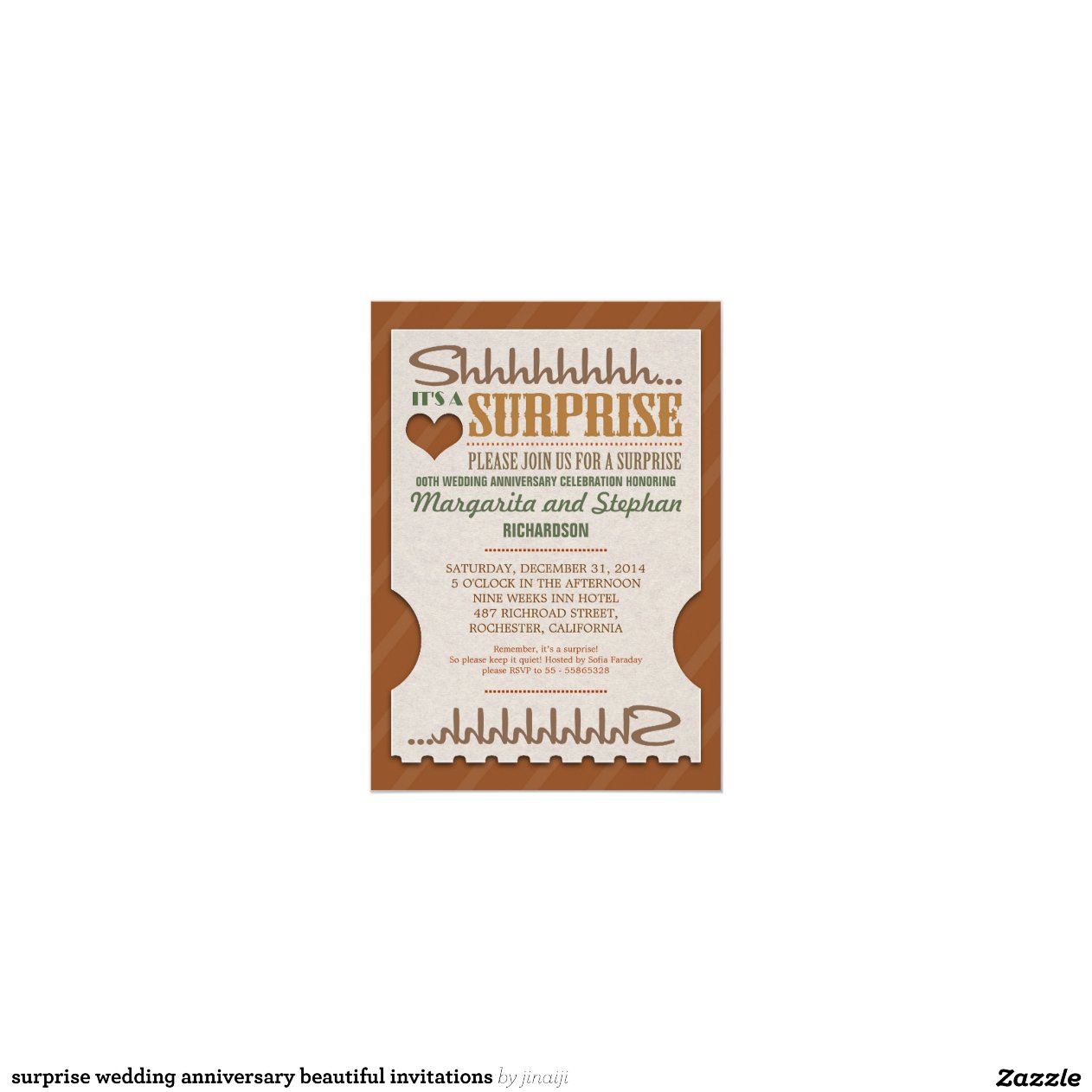 surprise wedding anniversary beautiful invitations 5" x 7" invitation
