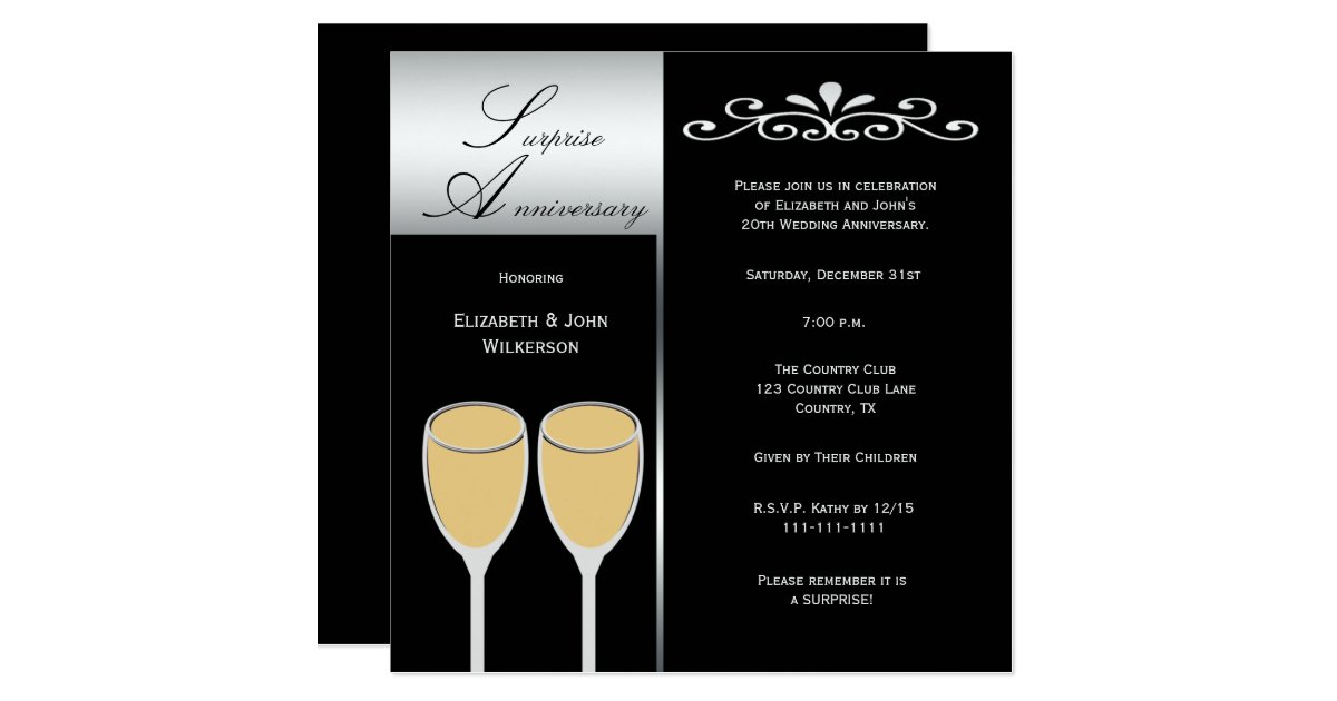 Surprise Wedding Anniversary Party Invitation Zazzle