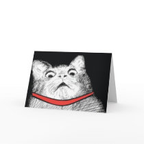 Surprised Cat Gasp Meme - Greeting Card