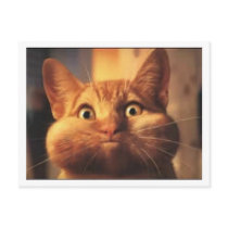 Surprised Cat post card. postcards