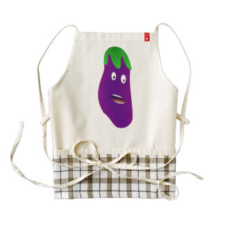 Surprised Eggplant Zazzle HEART Apron
