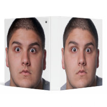 Surprised Man's Face 3 Ring Binder