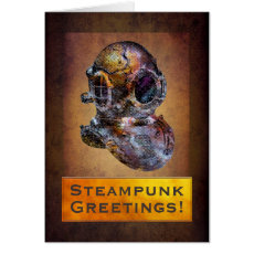 Surreal Custom Steampunk Diver's Helmet Card