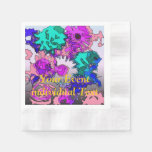 surreal flowers,pink paper napkin