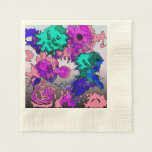 surreal flowers,pink paper napkins