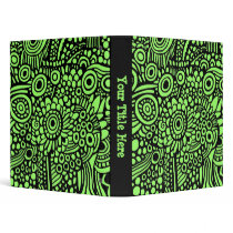 Surreal Life (1.0in) - Black on Green 99FF66 binders