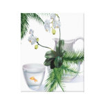 Surreal Orchid Goldfish Stretched Canvas Print