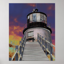 Surreal Owls Head Lighthouse Poster