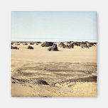 Surreal shapes in sandstone with Land Rover, Alger Refrigerator Magnets