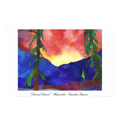 "Surreal Sunrise" - Watercolor - Caroline Tigeress Poster by CarolineTigeress