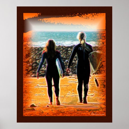 Surreal Surfing Safari Poster 2 print