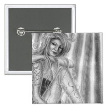 Surreal woman Button