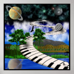 Surrealistic Keyboard Poster posters