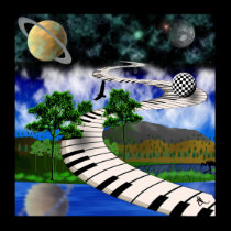 Surrealistic Keyboard Poster posters