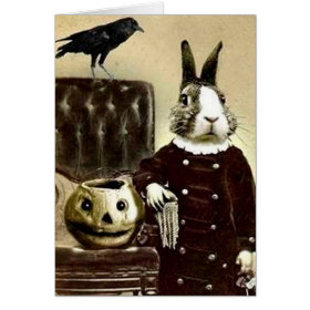 Surrealistic Vintage Art Halloween Greeting card