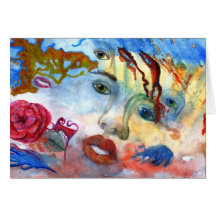 Surrelistic Portrait Woman's Face Cards