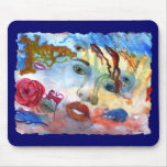 Surrelistic Portrait Woman's Face mousepads