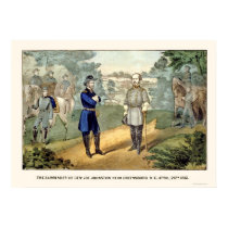 Surrender of General Johnston, Currier & Ives 1865 posters