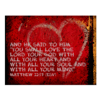 Surrendering All Matthew 22:37 Scripture Photo Art Post Card